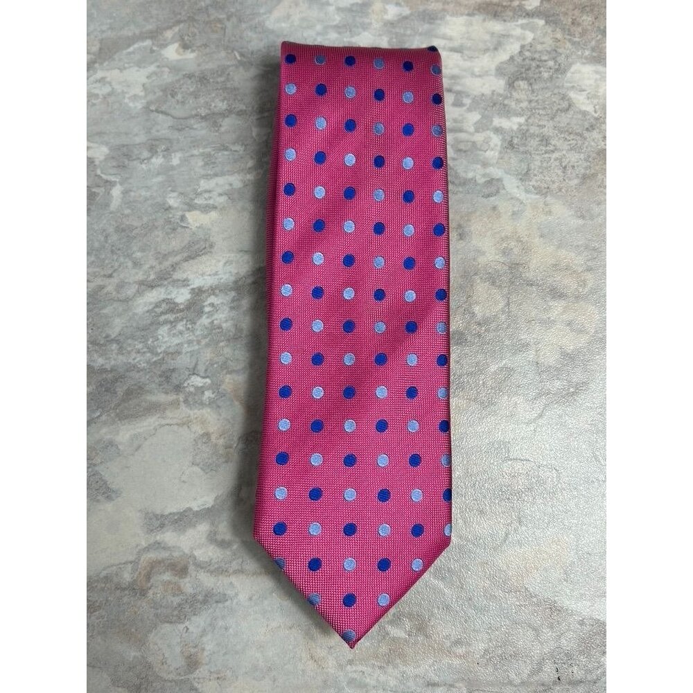 Joseph Turner Men's Polka Dot Silk Necktie in Pink/Blue - NWT
